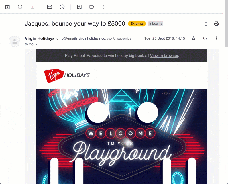 Virgin Holidays gamified customer experience